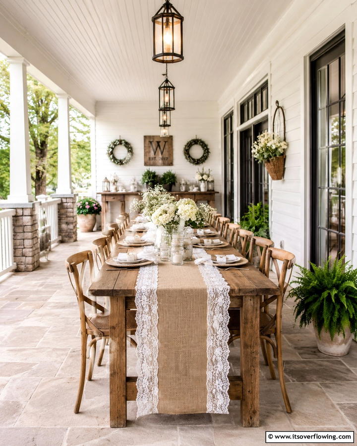 Burlap and Lace Decor - 25 Rustic Porch Ideas to Create a Cozy Outdoor Retreat