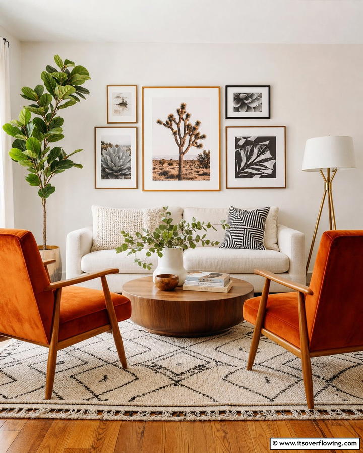 Burnt Orange Accent Chairs - 25 Burnt Orange Living Room Ideas for a Warm Ambiance