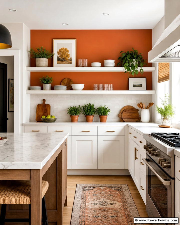 Burnt Orange Accent Walls - 25 Burnt Orange Kitchen Ideas for a Warm and Inviting Space