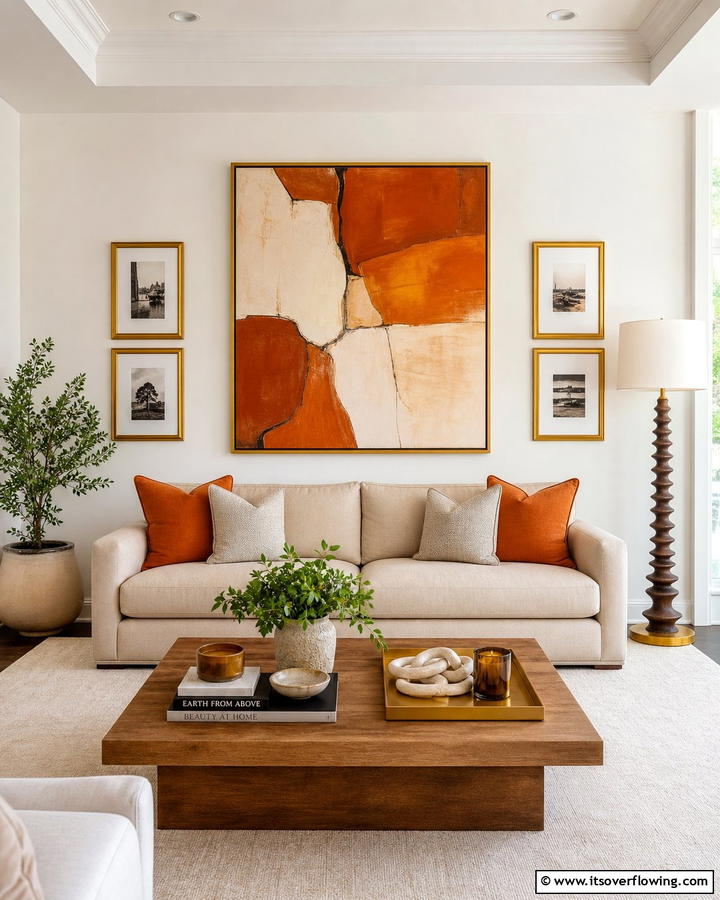 Burnt Orange ArtworkExact - 25 Burnt Orange Living Room Ideas for a Warm Ambiance