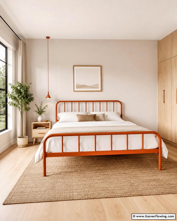 Burnt Orange Bed Frame - 30 Warm Burnt Orange Bedroom Designs for Cozy Autumn Vibes