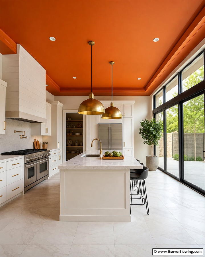 Burnt Orange Ceiling - 25 Burnt Orange Kitchen Ideas for a Warm and Inviting Space