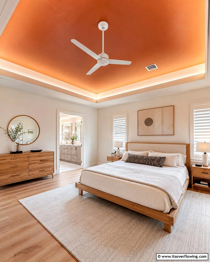 Burnt Orange CeilingOne - 30 Warm Burnt Orange Bedroom Designs for Cozy Autumn Vibes