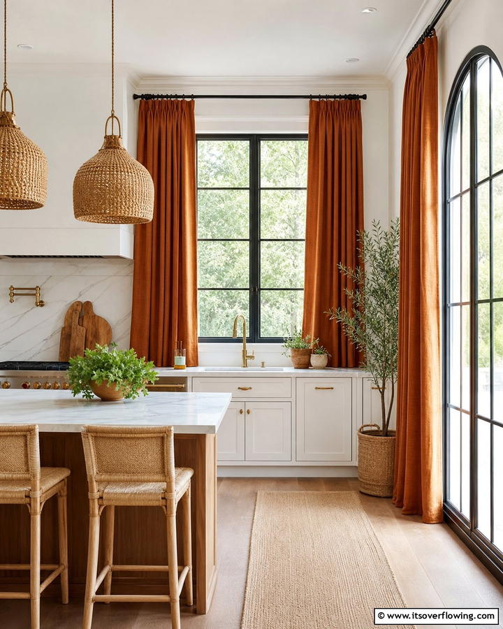 Burnt Orange Curtains - 25 Burnt Orange Kitchen Ideas for a Warm and Inviting Space