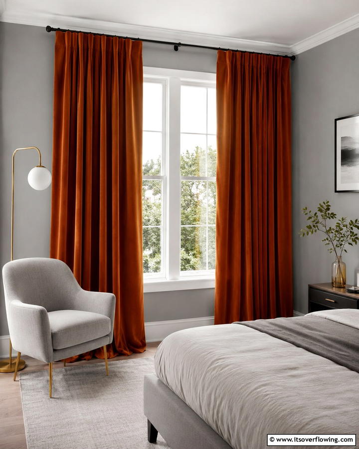 Burnt Orange CurtainsExact - 30 Warm Burnt Orange Bedroom Designs for Cozy Autumn Vibes