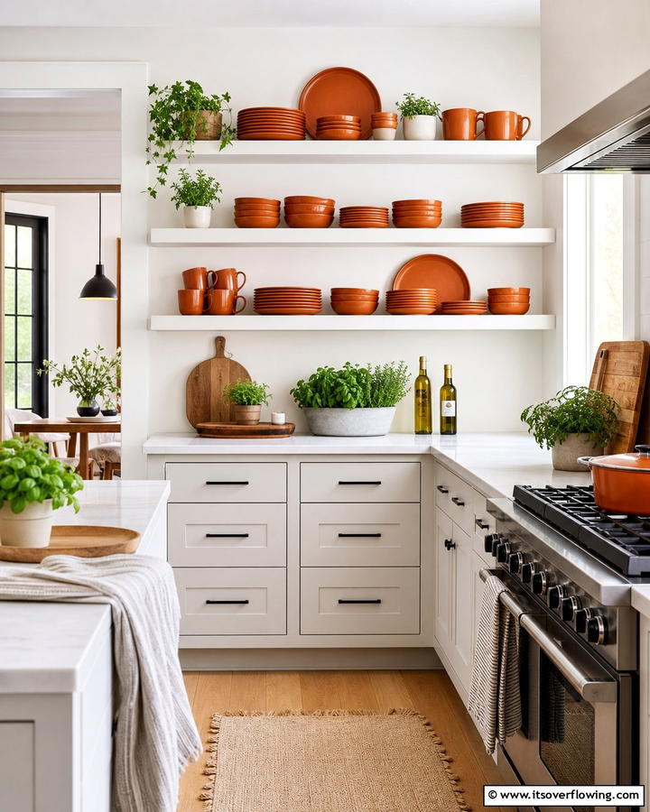 Burnt Orange Dishware - 25 Burnt Orange Kitchen Ideas for a Warm and Inviting Space
