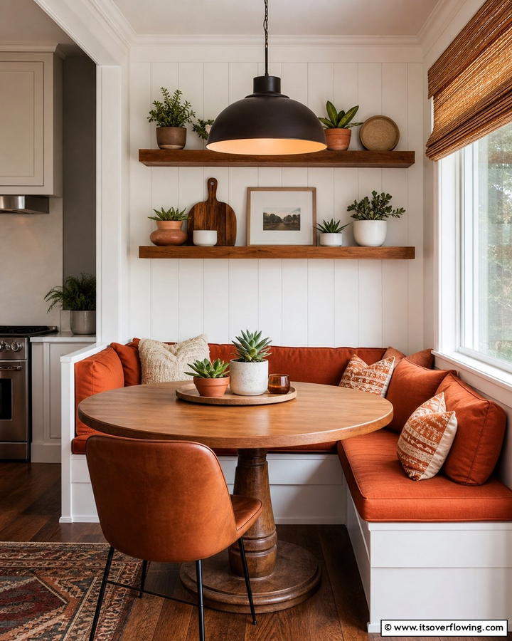 Burnt Orange Kitchen Nook - 25 Burnt Orange Kitchen Ideas for a Warm and Inviting Space