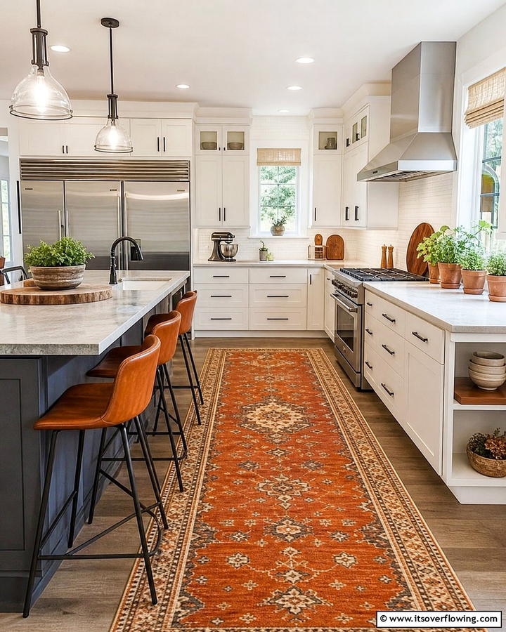 Burnt Orange Kitchen RugsOne - 25 Burnt Orange Kitchen Ideas for a Warm and Inviting Space