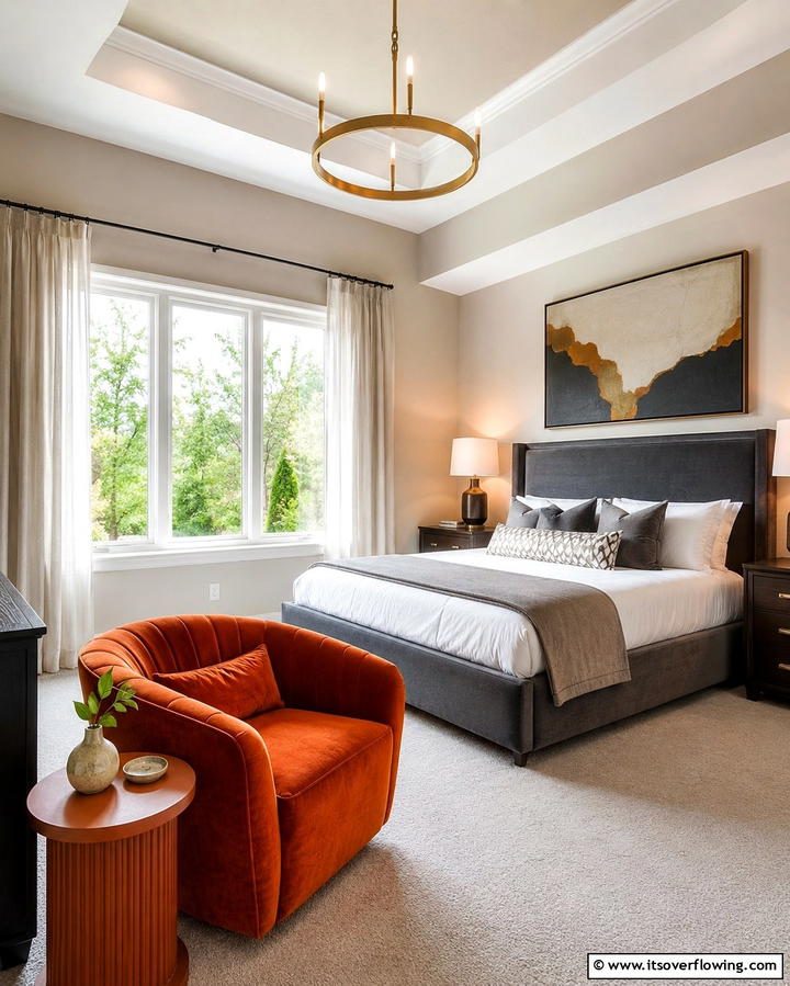 Burnt Orange Statement Furniture - 30 Warm Burnt Orange Bedroom Designs for Cozy Autumn Vibes