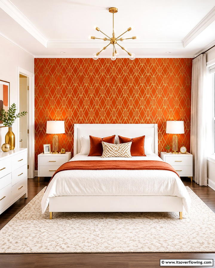 Burnt Orange Wallpaper - 30 Warm Burnt Orange Bedroom Designs for Cozy Autumn Vibes