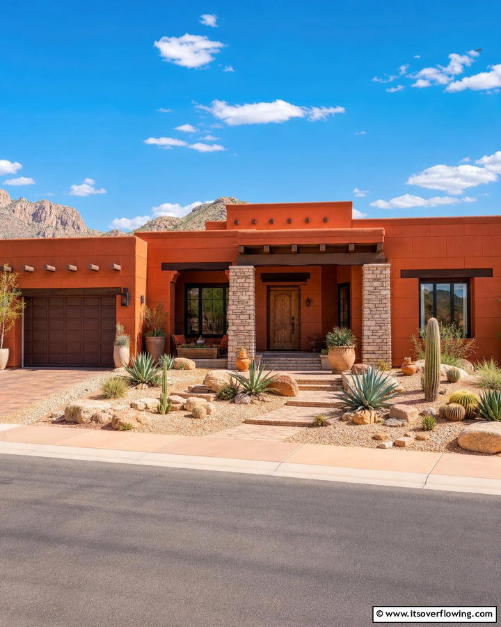Burnt Orange for Southwestern Flair - 20 Home Designs Using Natural Clay Siding Colors