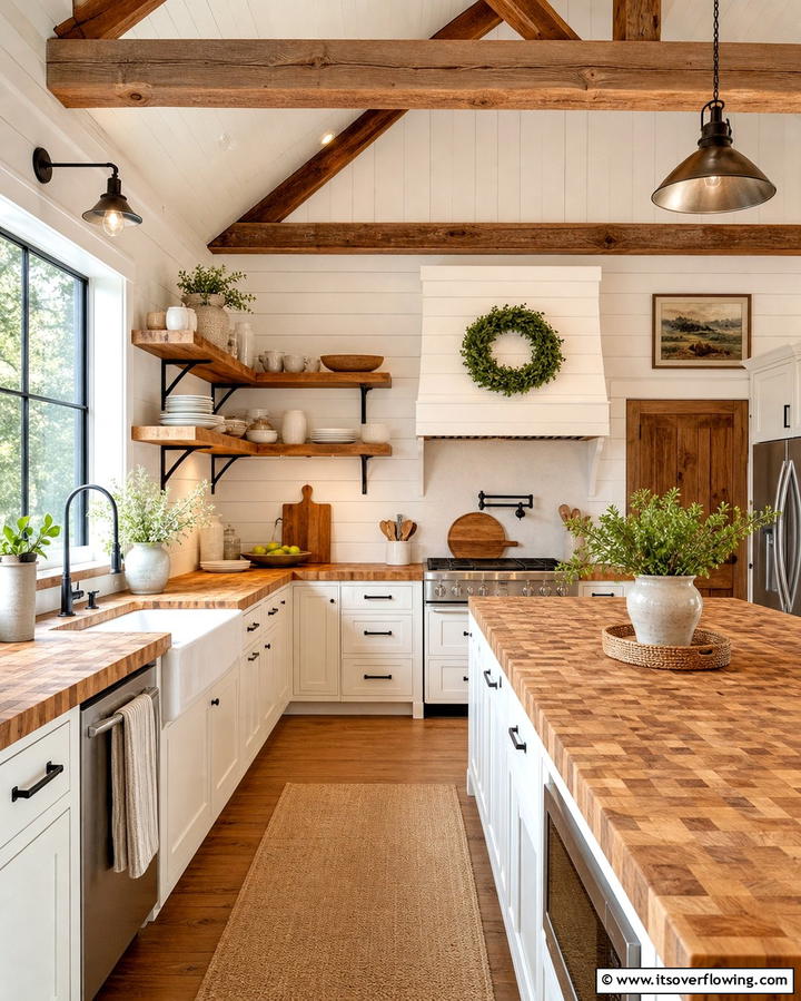 Butcher Block Countertops - 25 Barndominium Kitchen Ideas for a Rustic and Modern Space