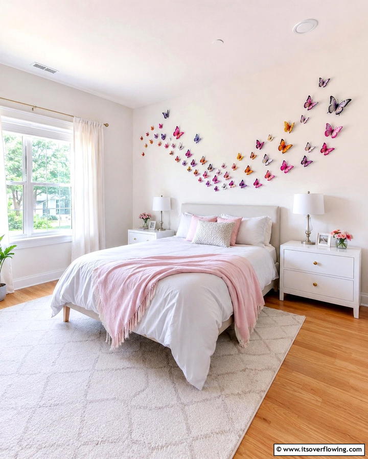 Butterfly Accents - 30 Enchanting Fairy-Themed Bedroom Designs for Whimsical Spaces