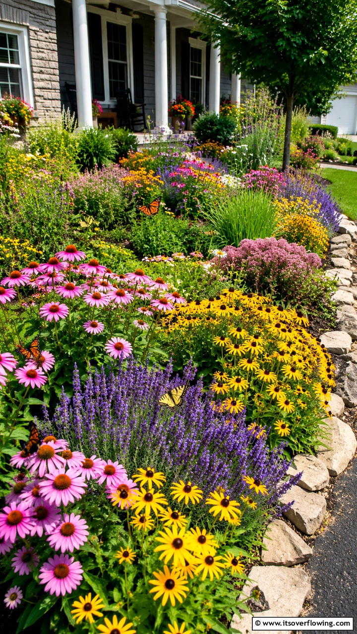 Butterfly Garden Haven - 30 Front Yard Landscaping Ideas for Stunning Curb Appeal