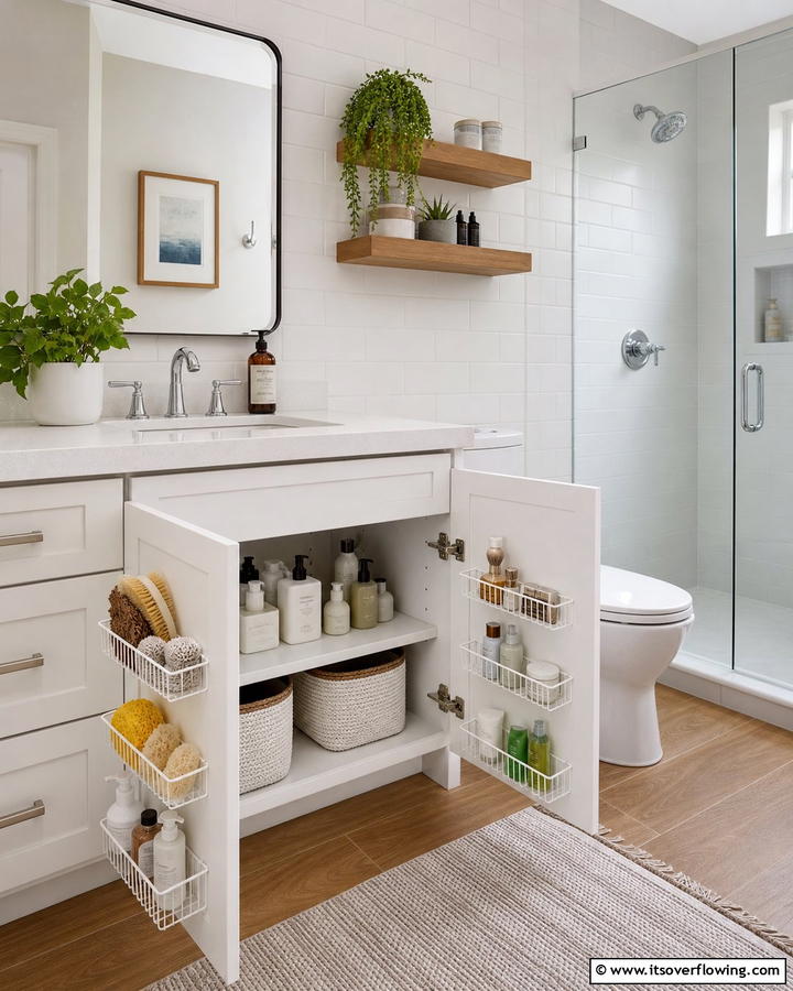 Cabinet Door Racks for Underutilized Space - 21 Small Bathroom Storage Solutions for Clutter-Free Spaces