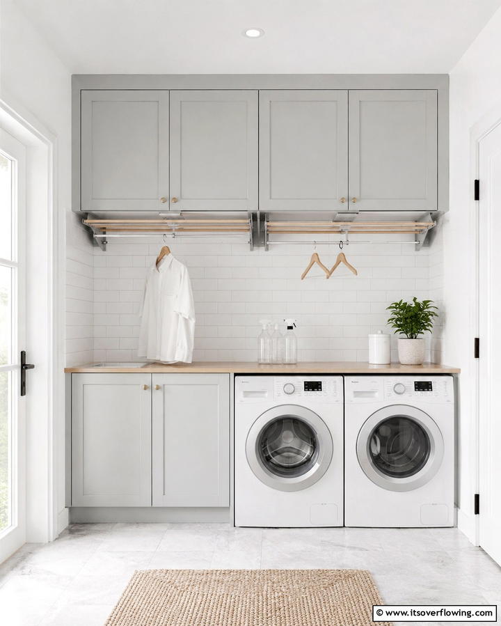 Cabinets with Built In Drying Racks - 25 Laundry Room Cabinet Ideas for Organization