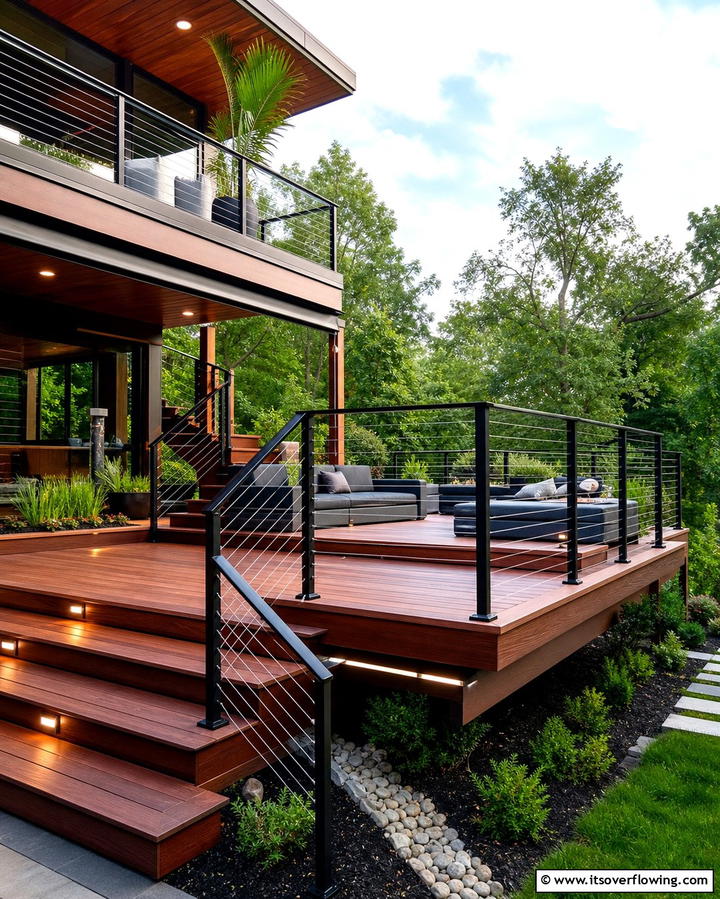 Cable Railings for a Minimalist Look - 25 Front Porch Railing Ideas to Enhance Curb Appeal