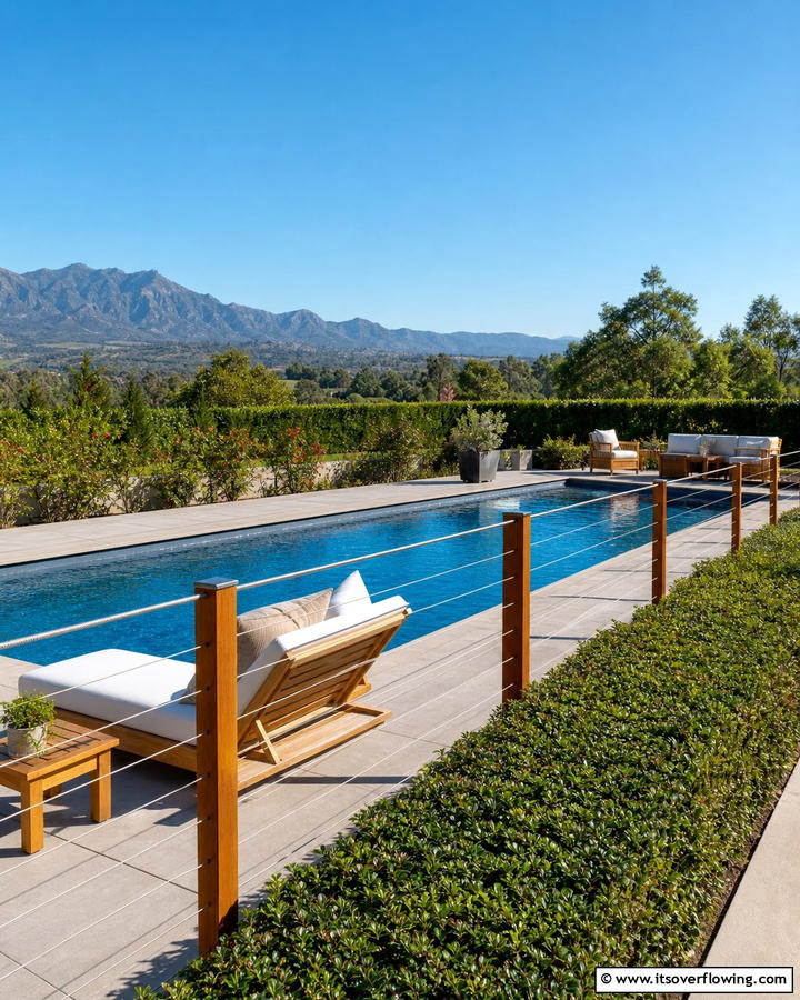 Cable Railings for a Minimalist Touch - 20 Pool Deck Railing Ideas for Safety and Style