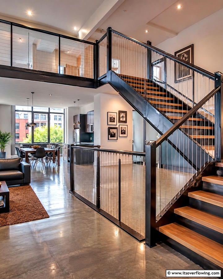Cable Railings for a Sleek Industrial Look - 25 Stair Railing Ideas for Modern and Traditional Homes