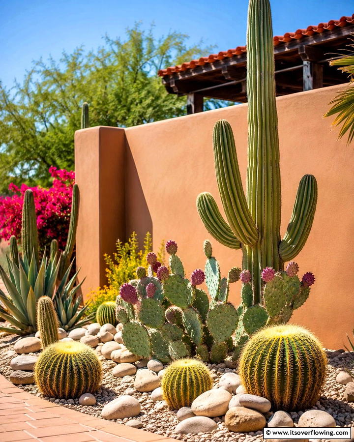 Cactus Gardens - 25 Beautiful Front Yard Spanish Style Landscaping Ideas