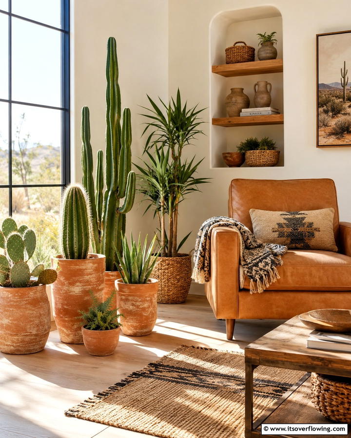 Cactus Plants for a Desert Touch - 30 Warm Southwestern Living Room Decor Concepts