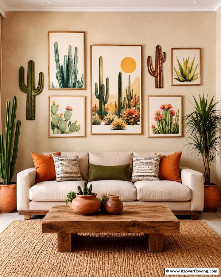 Cactus Themed Wall Art - 25 Desert Themed Room Ideas for a Warm and Inviting Space
