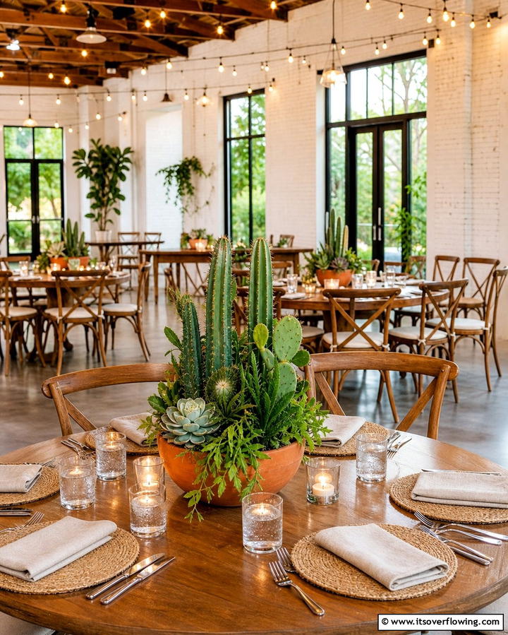Cactus and Succulent Centerpieces - 25 Mexican Wedding Ideas for a Colorful and Festive Celebration