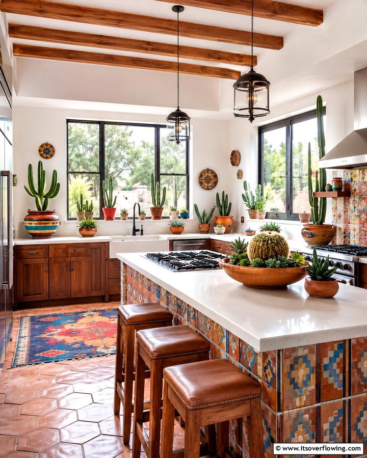 Cactus and Succulent Decor - 25 Southwestern Kitchen Ideas for a Warm Appeal