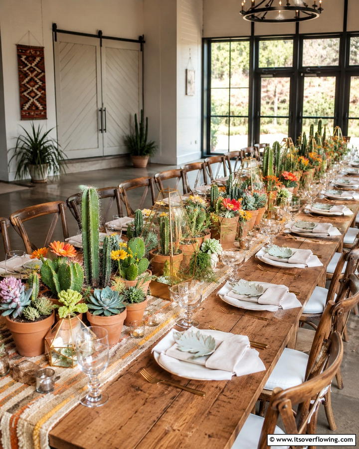 Cactus and Succulent Decor - 25 Western Wedding Ideas for a Rustic Celebration