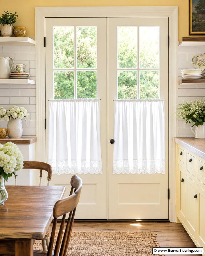 Cafe Curtains for a Charming Touch - 20 French Door Curtain Ideas to Elevate Your Home Decor
