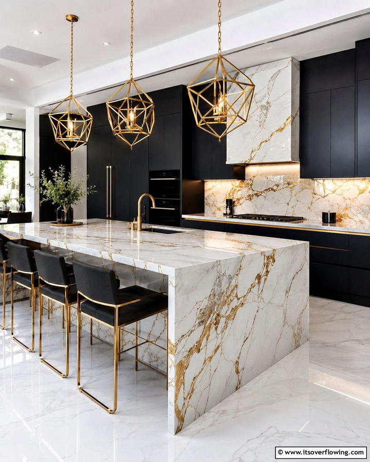 Calacatta Marble Countertop - 25 Marble Kitchen Countertops for Elegant Homes