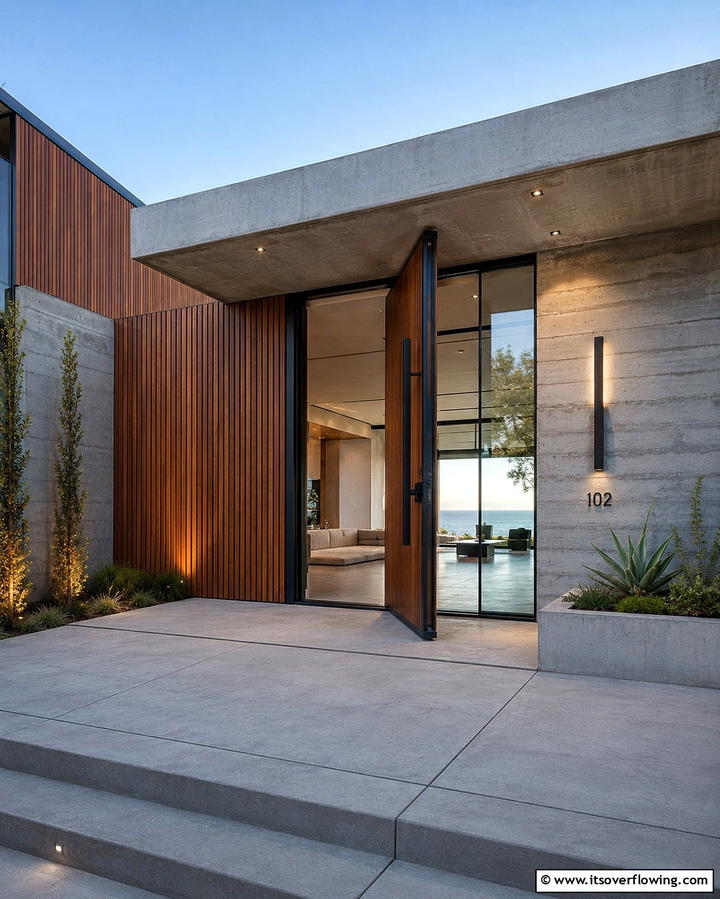 Calm Water Features - 30 Minimalist House Exterior Ideas- Clean & Modern Designs