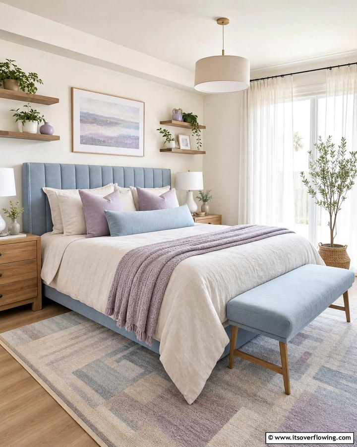 Calming Color Accents - 21 Cozy Bedroom Ideas for Relaxing Retreats