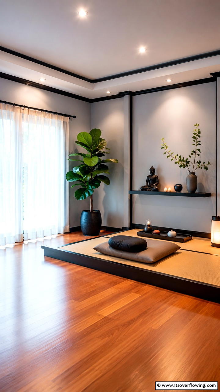 Calming Meditation Space - 30 Grey House With Black Trim Ideas- Bold Exterior Designs