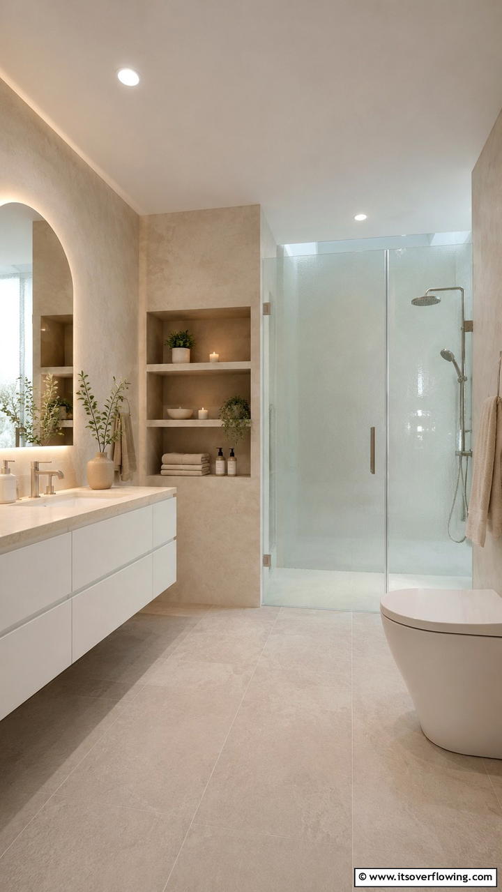 Calming Neutrals and Soft Tones - 30 Ensuite Bathroom Ideas for Luxurious Privacy