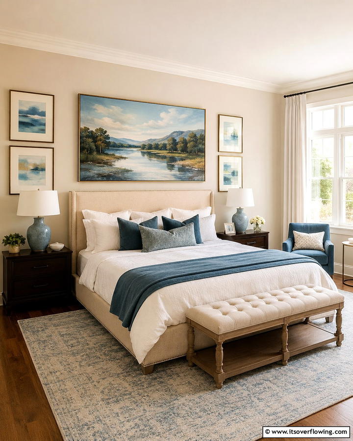 Calming Wall Art - 30 Relaxing Bedroom Ideas for a Serene Sleep Sanctuary