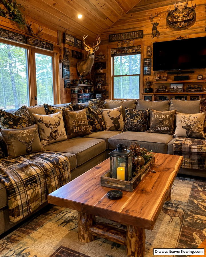 Camouflage Area Rugs for Coziness - 25 Unique Hunting Man Cave Ideas for Your Space