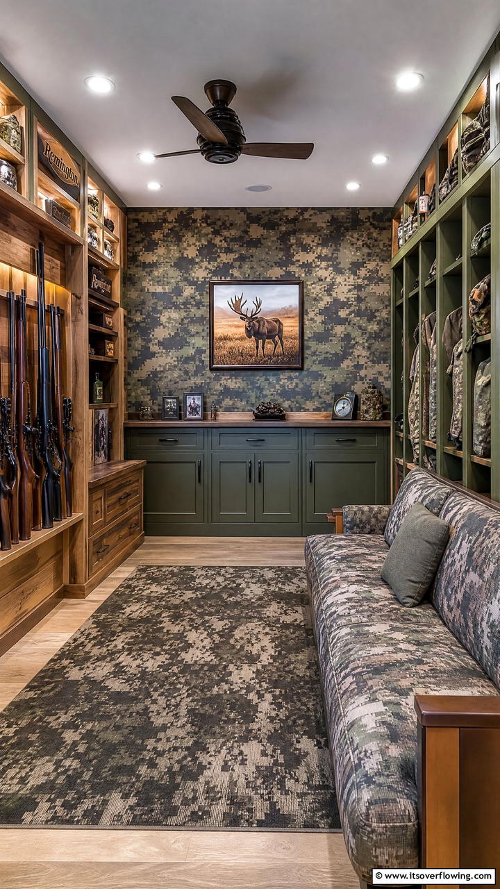 Camouflage Patterns - 25 Man Cave Gun Room Ideas for the Ultimate Space