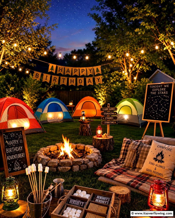 Camping Under the Stars - 25 Backyard Birthday Party Ideas for Unforgettable Celebrations