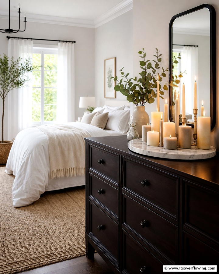 Candle Cluster - 25 Dresser Decor Ideas to Transform Your Bedroom