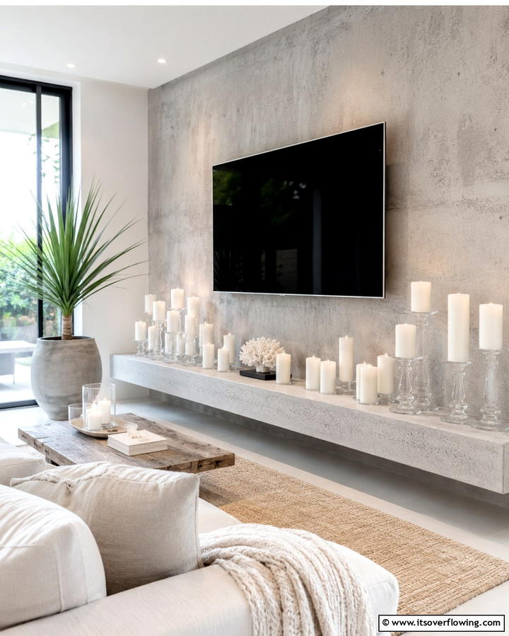 Candle Display - 25 TV Console Decor Ideas to Elevate Your Living Room