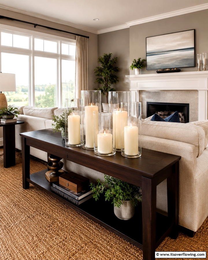 Candle Groupings - 25 Sofa Table Decor Ideas to Elevate Your Space