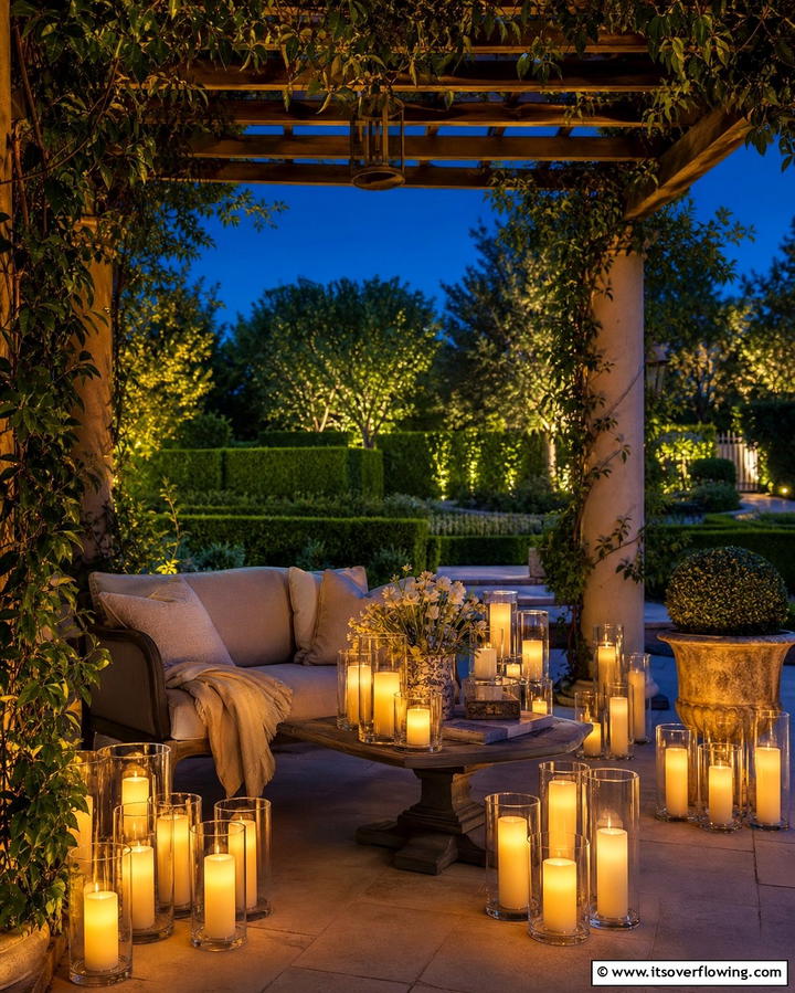 Candlelight for Romantic Settings - 25 Pergola Lighting Ideas to Illuminate Your Outdoor Space