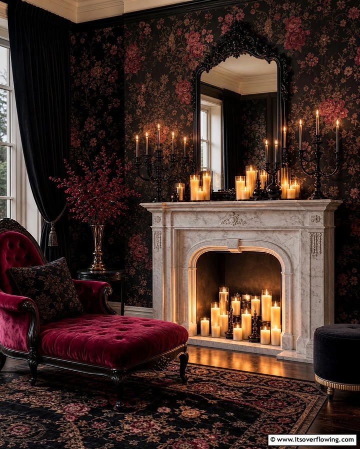 Candlelit Accents - 25 Gothic Living Room Ideas for a Dramatic Space