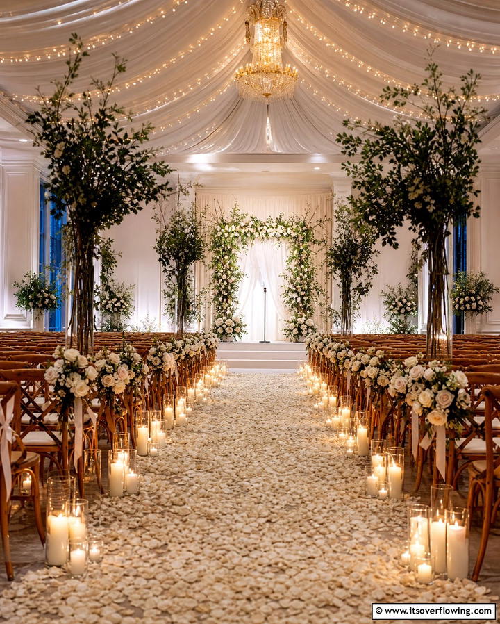 Candlelit Aisle - 25 Fairytale Wedding Ideas for Your Dream Ceremony