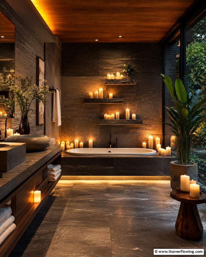 Candlelit Ambiance - 25 Gothic Bathroom Ideas for a Dramatic and Stylish Space