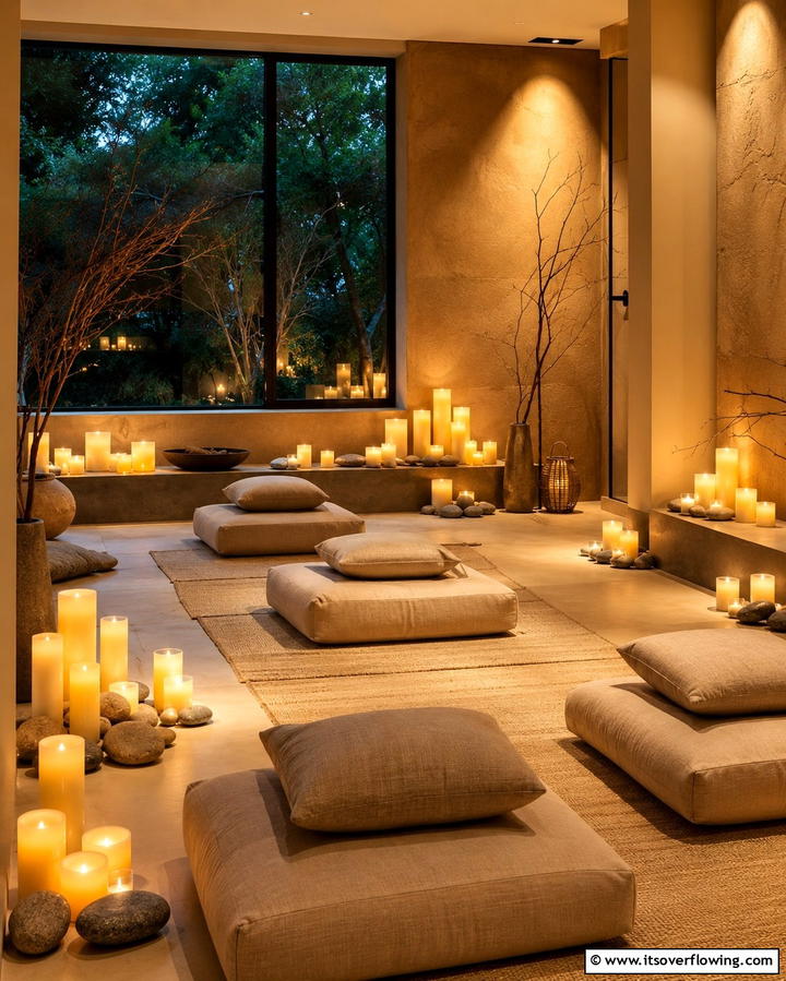 Candlelit Meditation Room - 25 Meditation Room Ideas for Peaceful Retreats