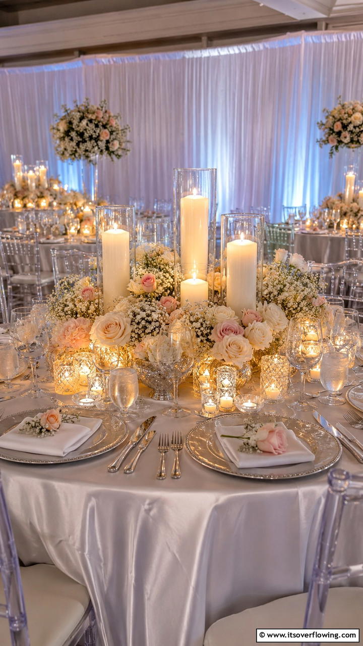Candlelit Romance Display - 21 Stunning Wedding Centerpiece Ideas for Table Decor