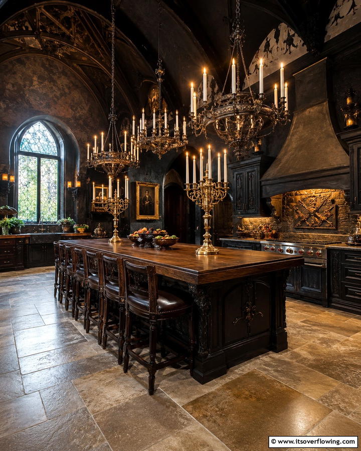 Candles and Candelabras - 30 Gothic Kitchen Ideas for Dramatic Dark Aesthetic Spaces