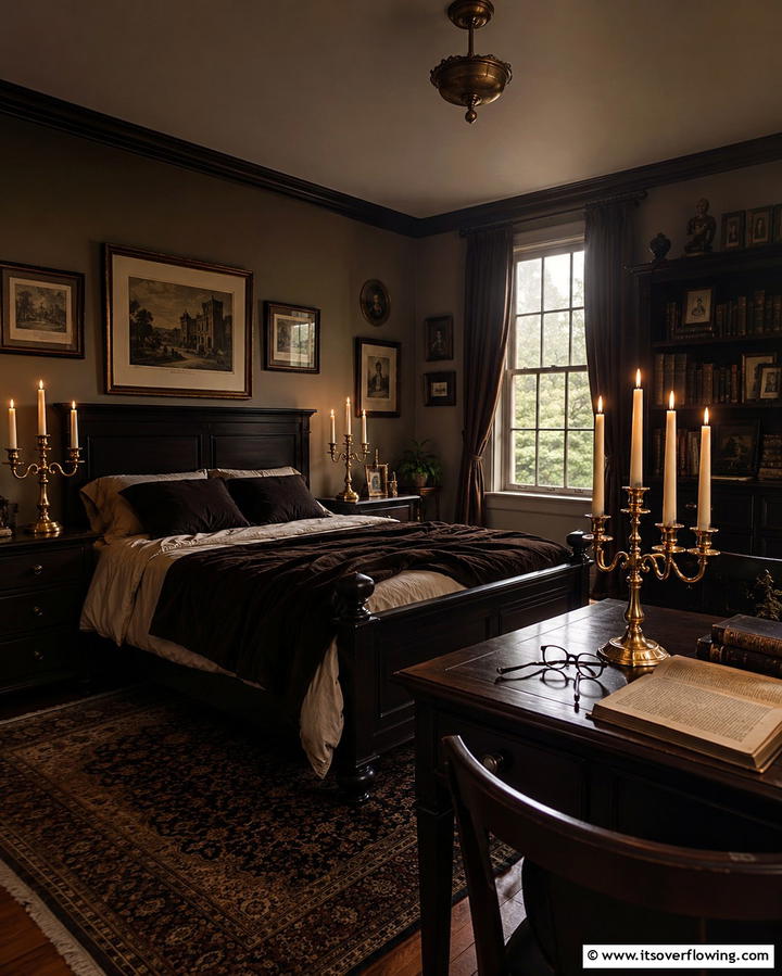 Candles and CandelabrasOne - 30 Dark Academia Bedroom Designs for a Scholarly Aesthetic